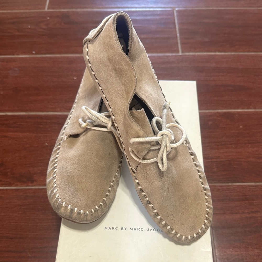 Marc by Marc Jacobs Beige Suede Moccasin Loafers